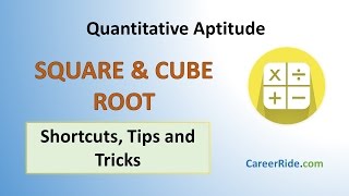 Square amp Cube Roots  Shortcuts amp Tricks for Placement Tests Job Interviews amp Exams [upl. by Norma]