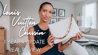 LV COUSSIN BAG  Honest Review amp 1 Year Update [upl. by Mozes]