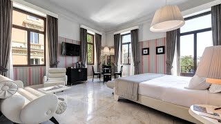 Junior suiteGrand Hotel Palace 5star Room Review Per Night 91600 rome itlay youtube subscribe [upl. by Egnalos613]