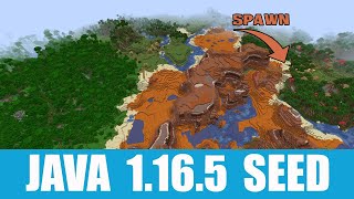 Minecraft Java 1165 Seed Two villages ruined portal jungle temple eroded badlands all at spawn [upl. by Levitan390]