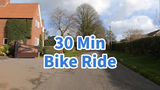 Virtual Bike Ride  30 Minutes Cycling  English Countryside amp Village  Early Spring Scenery UK [upl. by Horodko]