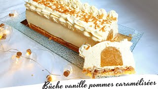 Bûche vanille et pommes caramélisées [upl. by Nalim]