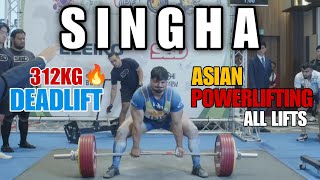 SINGHA🔥 312KG DEADLIFT  ASIAN POWERLIFTING COMPETITION  FitMindsvlogs  ElCaptain Aesthetics [upl. by Sima]