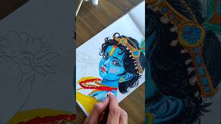 ✨KRISHNA DRAWING ✨ art artist krishna drawing youtubeshorts [upl. by Nylarac]