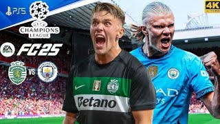 FC 25  Sporting CP vs Man City  Champions League 2024 Full Match  Gyökeres Hatrick  PS5™ 4K60 [upl. by Ytok]