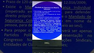 Mandado de Segurança em Matéria Tributária tributário oab direito informação dicas ctn [upl. by Anomis]