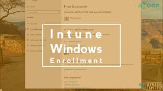 Microsoft Intune Enrollment Process for Windows 10 1809 Manual Windows 10 Intune Enrollment BYOD [upl. by Aikenahs]