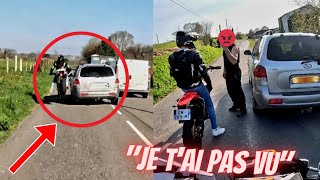 😱UN AUTOMOBILISTE A FAILLI TER UN MOTARD EN DOUBLANT 😱 [upl. by Wheeler]