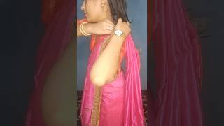 Cotton silk saree wear easytips draping saree 🥻karwachouth specially karwachauth saree viralvideo [upl. by Tera]