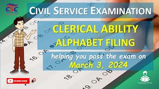 Civil Service Exam  Clerical Ability  Alphabetical Filing helping you pass the exam [upl. by Tiertza998]