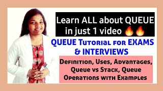 QUEUE in Data Structures  Queue Operations in data structure  What is Queue with Examples [upl. by Henriette]