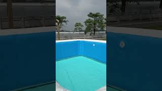 Installation of IPOOlGO inflatable above ground pool 165135ft size [upl. by Gnaig216]