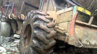 Timberjack 230 forwarder in mud Hungary 2 [upl. by Yak]