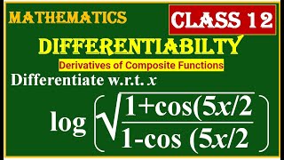 DIFFERENTIATION  Differentiate wrt x log  1cos 5x3   1cos 5x212 [upl. by Nikola610]