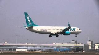 Corendon Airlines Detur Boeing 737 Landing  Schiphol Airport 08042013 [upl. by Mosier43]