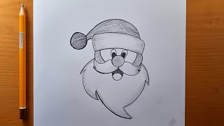 Disegno facile di Babbo Natale per principianti  Come disegnare Babbo Natale schizzo a matita [upl. by Ammeg]