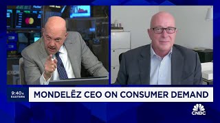 Mondelēz CEO Dirk Van de Put on consumer demand food inflation and geopolitical pressures [upl. by Patty]