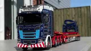 IMC McFadyens Scania S Series High Roof 8x4 with Nooteboom 3 Axle Super Wing Carrier [upl. by Ahsats]