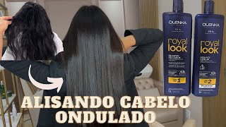 Como fazer ALISAMENTO em cabelo ondulado  Passo a passo do realinhamento capilar Royal Look OLENKA [upl. by Minny17]