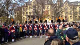 HD  Notre Dame Marching Band Step Off March to the Stadium  Fight Song HD Version [upl. by Giana]