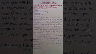 Letter writing  letter to your friend congratulating him on his success in examination short [upl. by Coray]