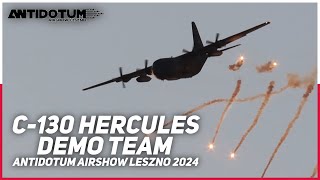 C130 HERCULES DEMO TEAM  FLARES  ANTIDOTUM AIRSHOW LESZNO 2024 [upl. by Renita]