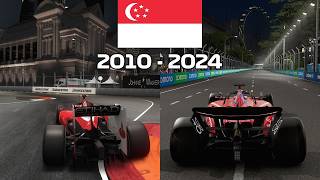 Evolution of Marina Bay Circuit in Codemasters F1 Games  2010  2024 [upl. by Jacklyn936]