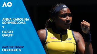 Anna Karolina Schmiedlova v Coco Gauff Highlights  Australian Open 2024 First Round [upl. by Eniretac]