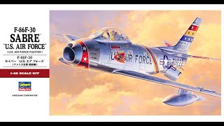 Hasegawa  148  F86 SABRE US AIR FORCE  PT 13  Part Box Review scalemodel [upl. by Mairam537]