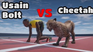 Usain Bolt vs Cheetah [upl. by Ellohcin]