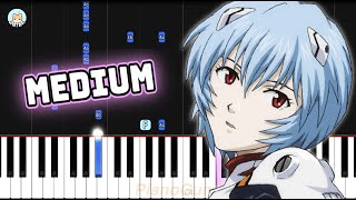 Neon Genesis Evangelion OP  quotA Cruel Angels Thesisquot  MEDIUM Piano Tutorial amp Sheet Music [upl. by Einra]