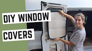 VAN BUILD 06 DIY Window Covers amp Insulation [upl. by Eramal469]