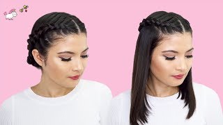 Peinados Con Trenzas Para Cabello Corto 👧 Faciles y Rapidos 🦄 Bessy Dressy [upl. by Powder]