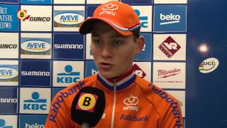 Derde plaats voor Mathieu van der Poel in wereldbekerwedstrijd veldrijden in HeusdenZolder [upl. by Bensky]