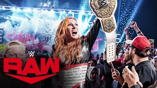 Becky Lynch celebrates her Women’s World Title victory Raw highlights April 22 2024 [upl. by Nwahsirhc]