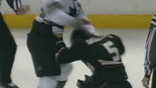 Joe Thornton vs Steve Montador Oct 17 2008 [upl. by Hachmin]