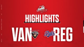 Vancouver Giants at Regina Pats 112  WHL Highlights 202324 [upl. by Charteris239]