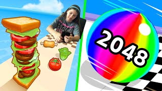 Ballrun 2048 Save the Doge Eating Simulator Sandwich Runner All Levels Gameplay Androidios [upl. by Aenal]