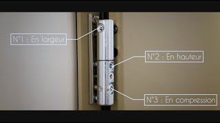 Réglages des paumelles 3D serrure et gâche filante de la porte aluminium PASSAGE dEURADIF [upl. by Chelsea598]