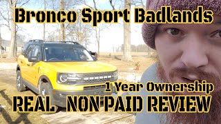 1 year Bronco Sport Badlands Review [upl. by Inava322]