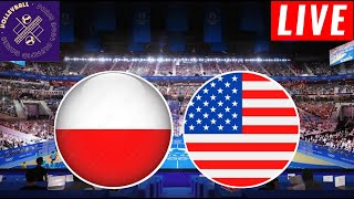 Poland vs Usa Volleyball Live Score  SemiFinal  Mens Volleyball Olympics Games 2024 [upl. by Ainessey]