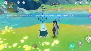 Genshin Impact 44  Destroy 16 Anemo Slimes within 120 Second Time Trial Challenge Chenyu Vale [upl. by Harobed]