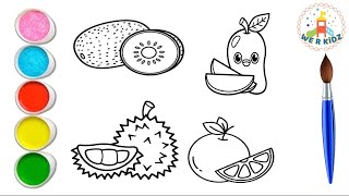 How to Drawing amp Coloring Fruits Fruits Part 1 Learning Video For Beginners kids amp Toodlers [upl. by Aymahs]