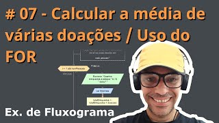 7  Calcular Média de várias doações  Uso do FOR  Fluxogramas Exercícios Práticos [upl. by Aleksandr]