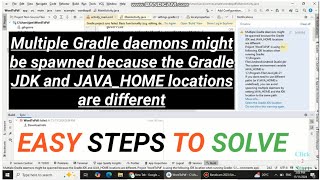 Multiple Gradle daemons might be spawned because the Gradle JDK and JAVAHOME location are different [upl. by Merissa]