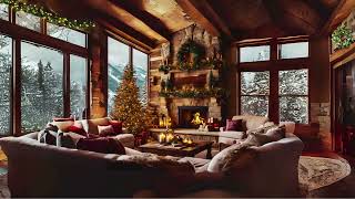 🎄Cozy Christmas Lodge By The Fire⛄ Relaxing Christmas Jazz [upl. by Nnayrrehs181]