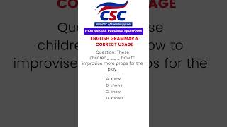 CSC 2025 Reviewer Question 105 English Grammar and Correct Usage Shorts YouTubeShorts Viral [upl. by Andromada120]