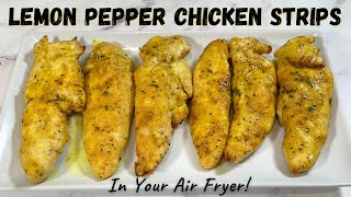 Air Fryer Lemon Pepper Chicken Strips  Lemon Pepper Chicken Tenders  Air Fryer Recipes [upl. by Eigriv632]