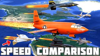 SPEED COMPARISON 3D  Fastest Man Made Objects  Aircraft ⚡ [upl. by Drus836]