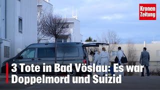 3 Tote in Bad Vöslau Es war Doppelmord und Suizid  kronetv NEWS [upl. by Ymmac]